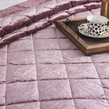Load image into Gallery viewer, 5 Pieces Luxury Crushed velvet Bedspread Quilted Comforter Bedding Set & Cushion