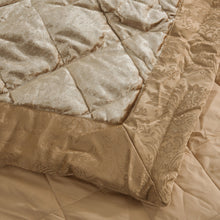 Load image into Gallery viewer, 5 Pieces Luxury Crushed velvet Bedspread Quilted Comforter Bedding Set & Cushion