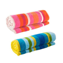 Load image into Gallery viewer, Luxury Soft Beach Towel Pool Towel 100% Cotton Velour Striped Chlorine Resistant