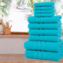 Load image into Gallery viewer, 10 Piece Bathroom Towel Bale Set 100% Combed Cotton Premium Luxury Gift Set