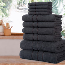 Load image into Gallery viewer, 10 Piece Bathroom Towel Bale Set 100% Combed Cotton Premium Luxury Gift Set