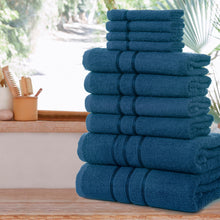 Load image into Gallery viewer, 10 Piece Bathroom Towel Bale Set 100% Combed Cotton Premium Luxury Gift Set