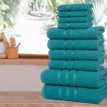 Load image into Gallery viewer, 10 Piece Bathroom Towel Bale Set 100% Combed Cotton Premium Luxury Gift Set