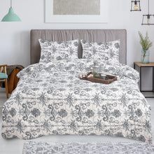 Load image into Gallery viewer, Duvet Cover with Fitted Sheet &amp; Pillow Cases Quilt Cover Bedding Set 3 Colours