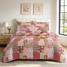 Load image into Gallery viewer, 3 Piece Luxury Quilted Bedspread &amp; Pillowshams Set | Double King Throw Comforter Design 131