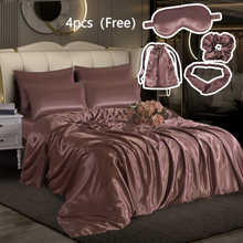 Load image into Gallery viewer, Luxury 10 Piece Satin Bedding Set – Complete Duvet Cover Set with Fitted Sheet, Pillowcases &amp; Accessories – Available in 4 Sizes