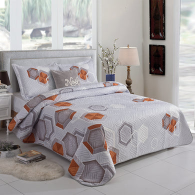 3 Piece Luxury Quilted Bedspread & Pillowshams Set | Double King Throw Comforter 112