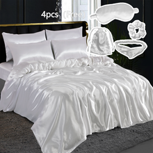 Load image into Gallery viewer, Luxury 10 Piece Satin Bedding Set – Complete Duvet Cover Set with Fitted Sheet, Pillowcases &amp; Accessories – Available in 4 Sizes
