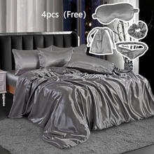 Load image into Gallery viewer, Luxury 10 Piece Satin Bedding Set – Complete Duvet Cover Set with Fitted Sheet, Pillowcases &amp; Accessories – Available in 4 Sizes