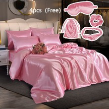Load image into Gallery viewer, Luxury 10 Piece Satin Bedding Set – Complete Duvet Cover Set with Fitted Sheet, Pillowcases &amp; Accessories – Available in 4 Sizes