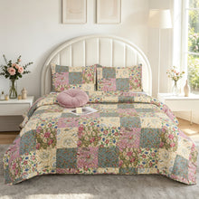 Load image into Gallery viewer, 3 Piece Luxury Quilted Bedspread &amp; Pillow Shams Set | Double King Throw Comforter Design 132