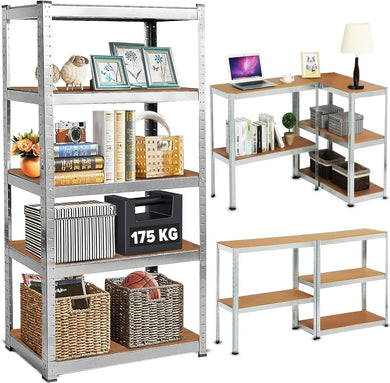 Heavy Duty Steel Storage Rack – Adjustable 5 Tier Shelf for Garage & Home