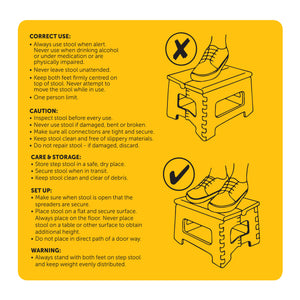 Folding Step Stool Plastic Heavy Duty Multi Purpose Easy Foldable Home Kitchen