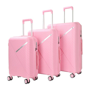 Hard Shell Lightweight ABS Suitcase 4 Spin Wheel Set of 3 Travel Luggage Trolley