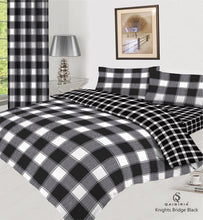Load image into Gallery viewer, Check Duvet Set Quilt Cover Fitted Sheet Pillow Cases and Matching Curtains