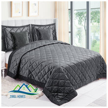 Load image into Gallery viewer, 5 Pieces Luxury Crushed velvet Bedspread Quilted Comforter Bedding Set &amp; Cushion