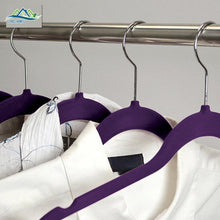 Load image into Gallery viewer, PREMIUM NON SLIP FLOCKED COAT CLOTHES HANGERS VELVET TROUSER HANGING SPACE SAVER