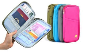 New Portable Travel Wallet Purse Document Organiser Zipped Passport ID Holder UK