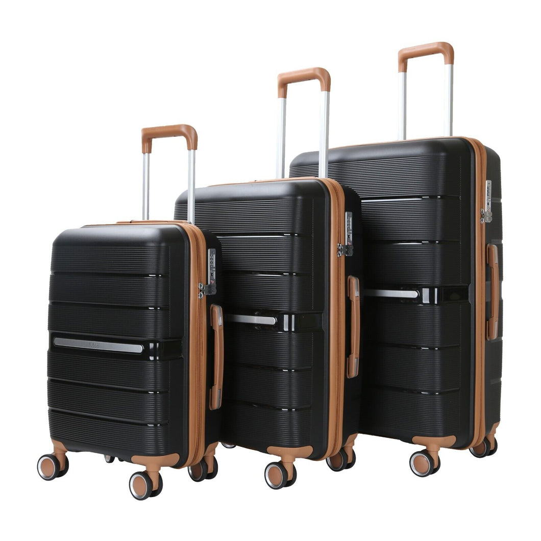 Hard Shell Lightweight ABS Suitcase 4 Spin Wheel Set of 3 Travel Luggage Trolley