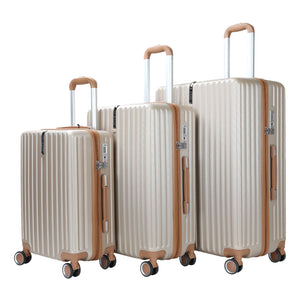 Hard Shell Lightweight ABS Suitcase 4 Spin Wheel Set of 3 Travel Luggage Trolley