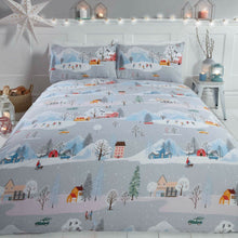 Load image into Gallery viewer, FATHER CHRISTMAS SANTA CLAUS SNOWMAN GONKS KIDS QUILT DUVET COVER BEDDING SET