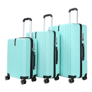 Hard Shell Lightweight ABS Suitcase 4 Spin Wheel Set of 3 Travel Luggage Trolley