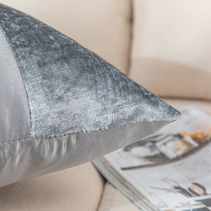 Luxury Crushed Velvet Band Cushion Covers Faux Silk 43X43 50X50 55X55 60X60 CM