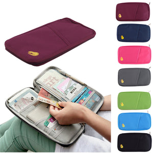 New Portable Travel Wallet Purse Document Organiser Zipped Passport ID Holder UK