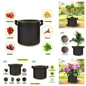 Fabric pot breathable Container Grow Plant Bag Pouch hydroponics 2-30L