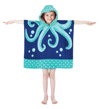 Load image into Gallery viewer, Kids Hooded Towel Poncho Beach Swimming Bath Boys Girls Mermaid Unicorn Butterfly 3+ Years