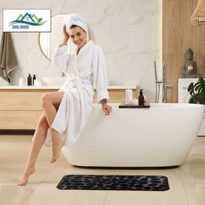 Pebble Bath Mat Pedestal Memory Foam Non Slip Bathroom Mats Toilet Rugs 2 PCS