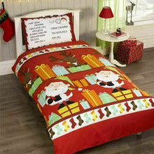 Load image into Gallery viewer, FATHER CHRISTMAS SANTA CLAUS SNOWMAN GONKS KIDS QUILT DUVET COVER BEDDING SET