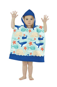 Kids Hooded Towel Poncho Beach Swimming Bath Boys Girls Mermaid Unicorn Butterfly 3+ Years