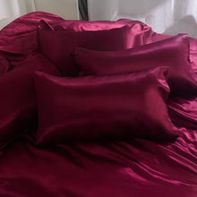 Load image into Gallery viewer, Luxury 10 Piece Satin Bedding Set – Complete Duvet Cover Set with Fitted Sheet, Pillowcases &amp; Accessories – Available in 4 Sizes