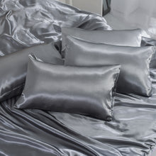 Load image into Gallery viewer, Luxury 10 Piece Satin Bedding Set – Complete Duvet Cover Set with Fitted Sheet, Pillowcases &amp; Accessories – Available in 4 Sizes