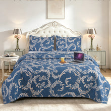 Load image into Gallery viewer, 3 Piece Luxury Quilted Bedspread &amp; Pillow Shams Set | Double King Throw Comforter Design 141