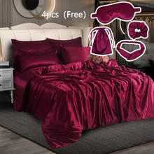 Load image into Gallery viewer, Luxury 10 Piece Satin Bedding Set – Complete Duvet Cover Set with Fitted Sheet, Pillowcases &amp; Accessories – Available in 4 Sizes
