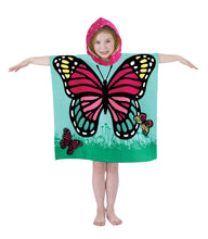 Load image into Gallery viewer, Kids Hooded Towel Poncho Beach Swimming Bath Boys Girls Mermaid Unicorn Butterfly 3+ Years