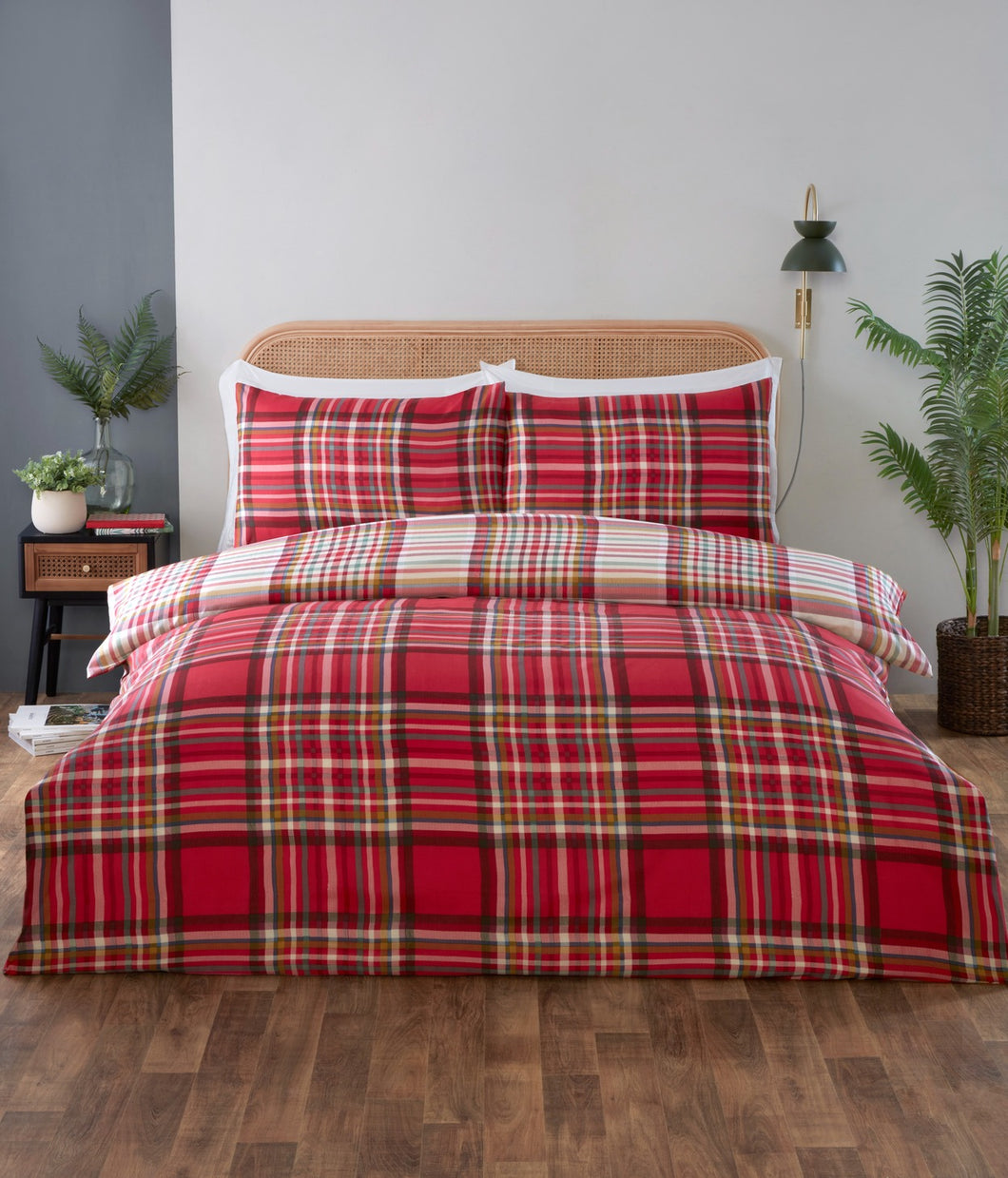 Cameron Printed Microfiber 4PCS Bedding Set – Duvet Cover, Fitted Sheet & Pillowcases