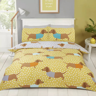 Dolly Dachshund Kids Children Bedding Single Double Duvet Quilt Cover Set