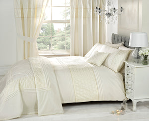 Everdean Embroidered Duvet Cover Set with Pillowcases – 4 Sizes (Single, Double, King, Super King)