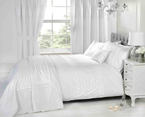 Everdean Embroidered Duvet Cover Set with Pillowcases – 4 Sizes (Single, Double, King, Super King)