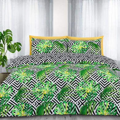 Duvet Cover Bedding Set + Pillowcase Single Double King Size Luxury Quilt Cover - Ethnic Leaf