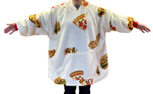 Load image into Gallery viewer, Fast Food Oversized Hoodie – Cozy Sherpa Wearable Winter Blanket for Adults &amp; Teens