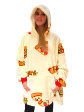 Load image into Gallery viewer, Fast Food Oversized Hoodie – Cozy Sherpa Wearable Winter Blanket for Adults &amp; Teens