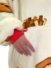 Load image into Gallery viewer, Fast Food Oversized Hoodie – Cozy Sherpa Wearable Winter Blanket for Adults &amp; Teens