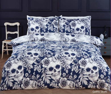 Gothic Skulls Microfiber Duvet Cover Bedding Set and Pillowcase Single Double King Quilt Cover