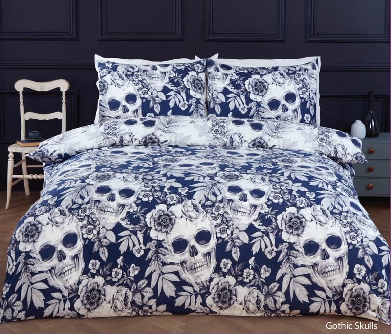 Gothic Skulls Microfiber Duvet Cover Bedding Set and Pillowcase Single Double King Quilt Cover
