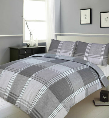 Hamilton Slate Grey Duvet Cover Bedding Set + Pillowcase