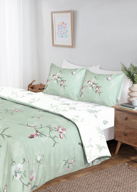 Humming Bird Printed Microfiber 4PCS Bedding Set – Duvet Cover, Fitted Sheet & Pillowcases